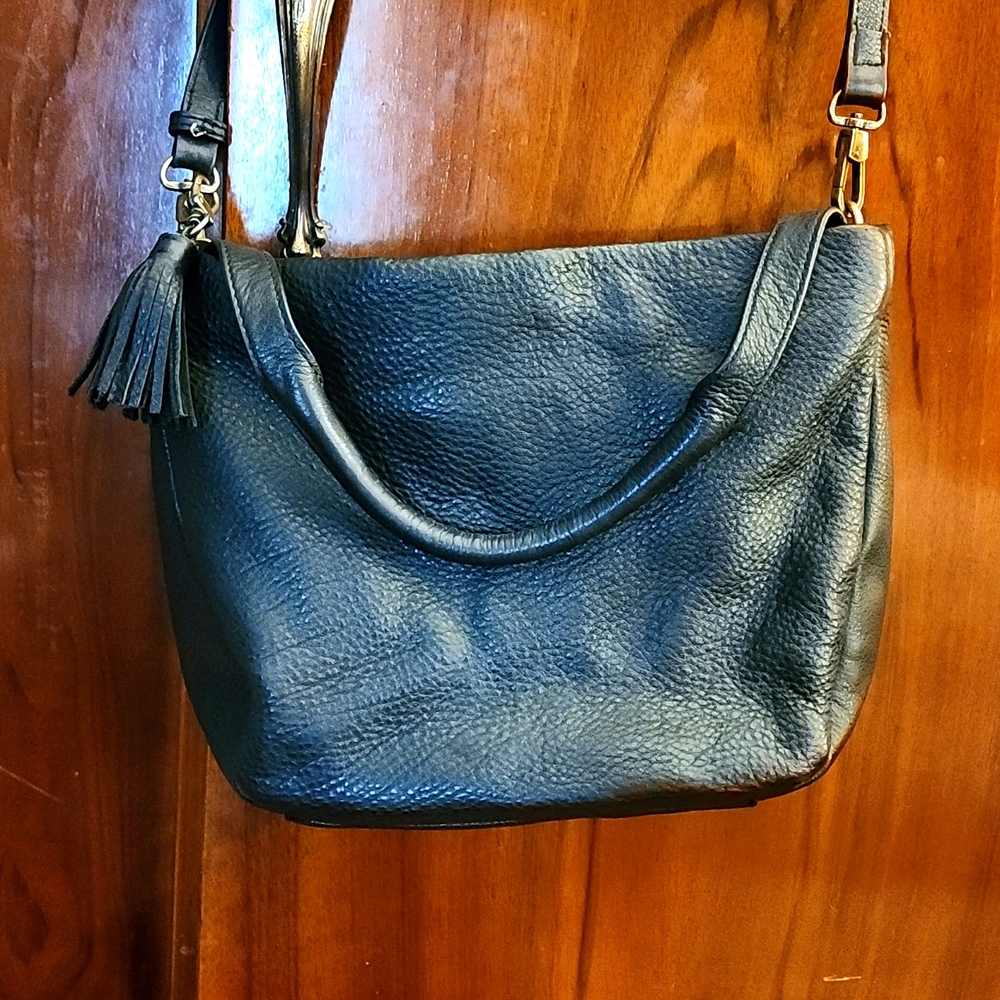 NWOT The SAK Genuine Leather Black Crossbody Bag